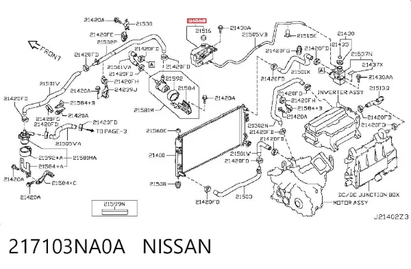 Zbiorniczek wyrównawczy układu chłodzenia Nissan LEAF I