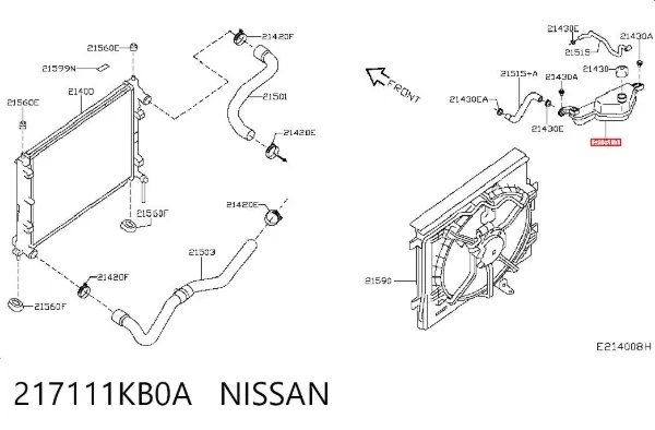 Zbiorniczek wyrównawczy układu chłodzenia 217111KB0A Nissan/Infiniti
