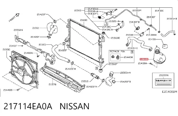Zbiorniczek wyrównawczy układu chłodzenia 217114EA0A Nissan/Infiniti