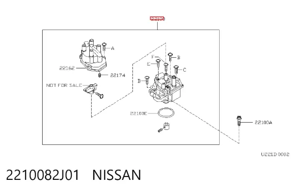 Rozdzielacz zapłonu 2210082J01 Nissan/Infiniti