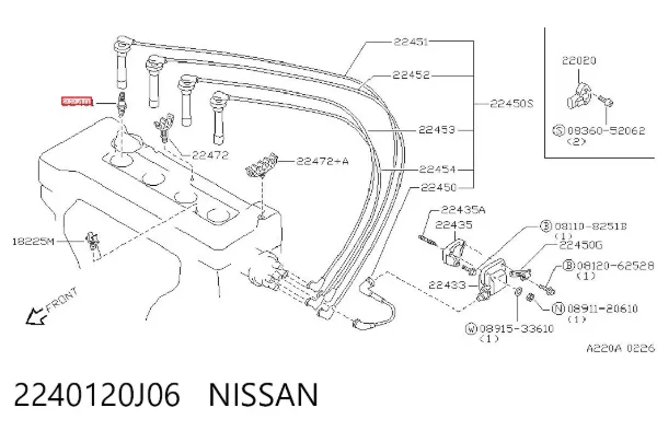 Świeca zapłonowa 2240120J06 Nissan/Infiniti