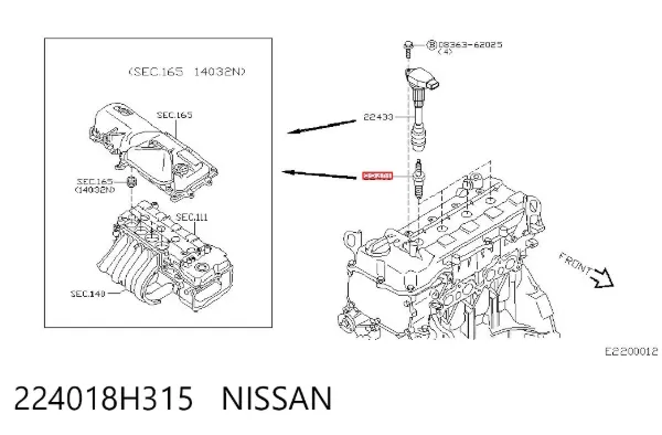 Świeca zapłonowa 224018H315 Nissan/Infiniti