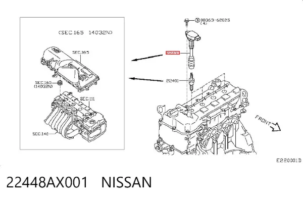Cewka zapłonowa 22448AX001 Nissan/Infiniti