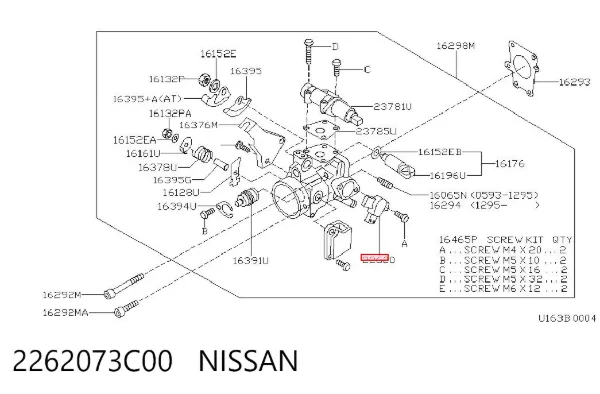 Czujnik położenia przepustnicy (potencjometr) 2262073C00 Nissan/Infiniti