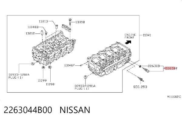 Czujnik temperatury płynu chłodzącego 2263044B00 Nissan/Infiniti