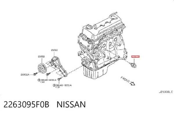 Czujnik temperatury płynu chłodzącego 2263095F0B Nissan/Infiniti