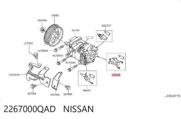 Zawór regulacji ciśnienia (zawór redukcyjny pompy wtryskowej) System Common-Rail 2267000QAD Nissan/Infiniti