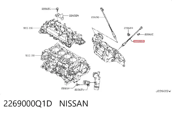 Sonda lambda czujnik tlenu po katalizatorze 2269000Q1D Nissan/Infiniti