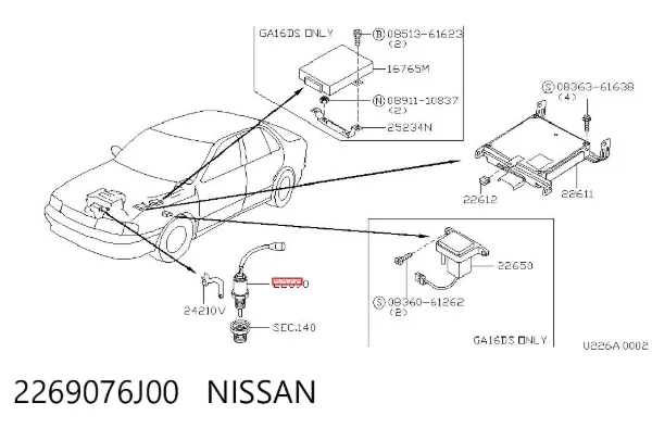 Sonda lambda, czujnik tlenu Nissan Primera P10