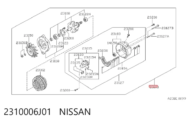 Alternator 2310006J01 Nissan/Infiniti