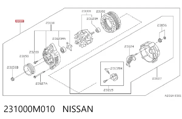 Alternator 231000M010 Nissan/Infiniti