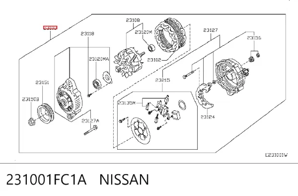 Alternator 231001FC1A Nissan/Infiniti
