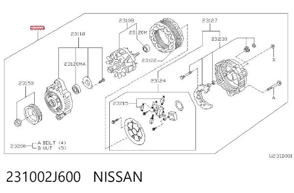 Alternator 231002J600 Nissan/Infiniti