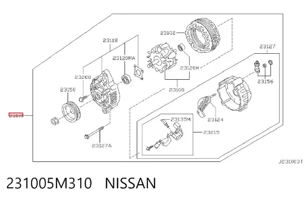 Alternator 231005M310 Nissan/Infiniti