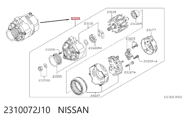 Alternator 2310072J10 Nissan/Infiniti