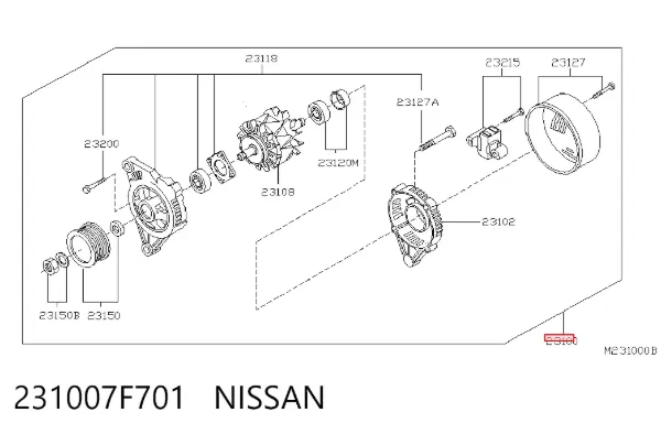 Alternator 231007F701 Nissan/Infiniti
