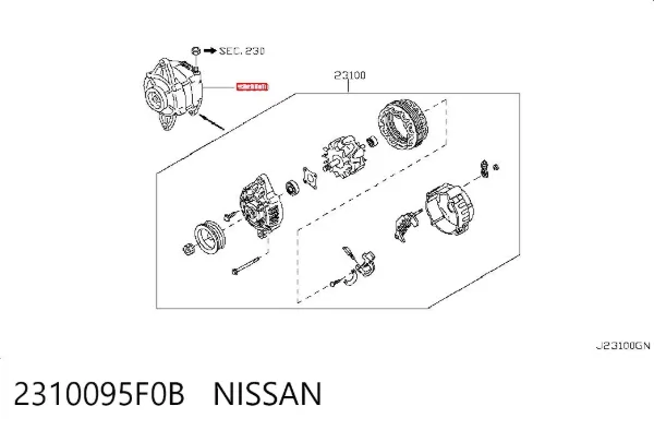 Alternator 2310095F0B Nissan/Infiniti