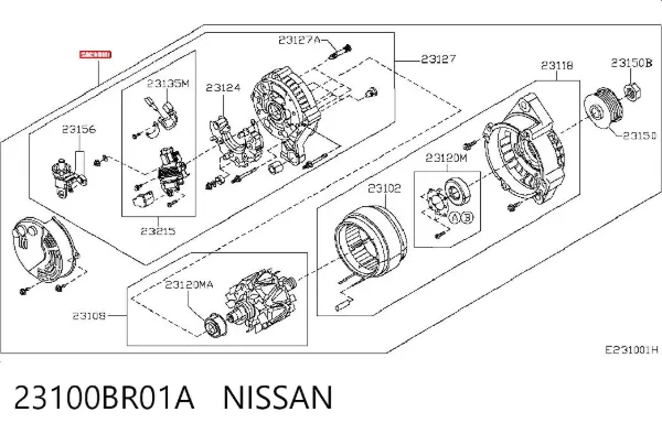 Alternator 23100BR01A Nissan/Infiniti