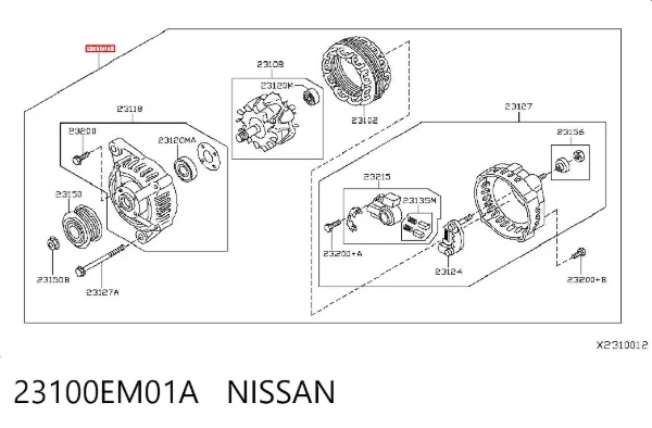 Alternator 23100EM01A Nissan/Infiniti