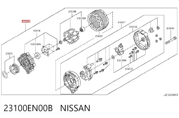 Alternator 23100EN00B Nissan/Infiniti