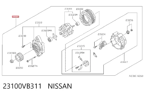 Alternator 23100VB311 Nissan/Infiniti