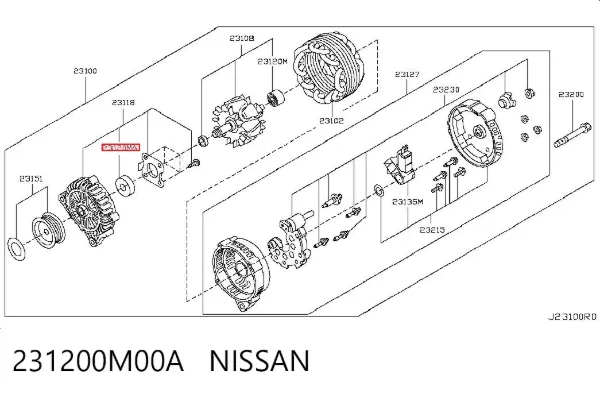 Łożysko alternatora 231200M00A Nissan/Infiniti