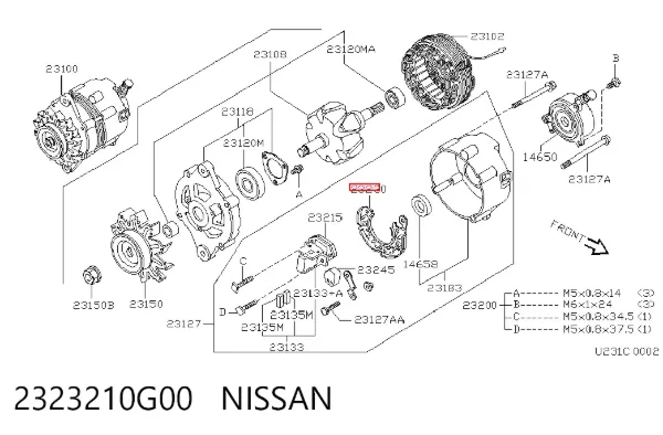 Mostek prostowniczy alternatora = Moster diodowy alternatora 2323210G00 Nissan/Infiniti