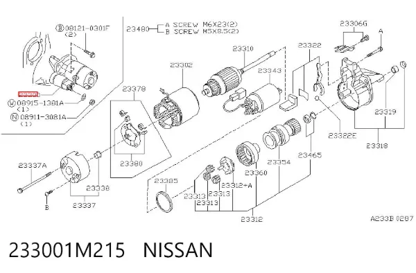 Rozrusznik 233001M215 Nissan/Infiniti