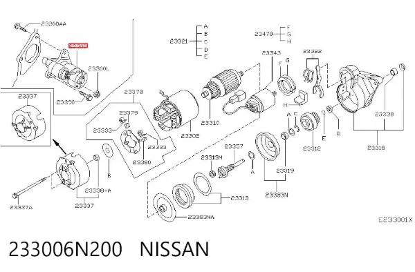 Rozrusznik 233006N200 Nissan/Infiniti
