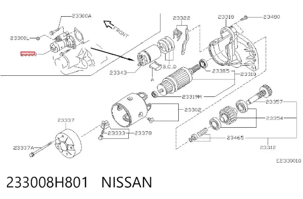 Rozrusznik 233008H801 Nissan/Infiniti
