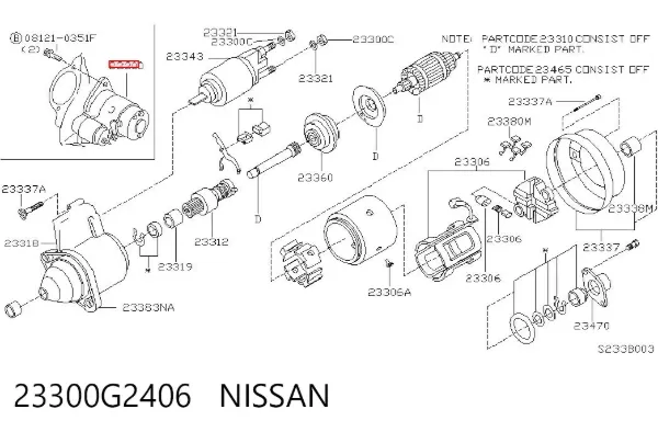 Rozrusznik 23300G2406 Nissan/Infiniti