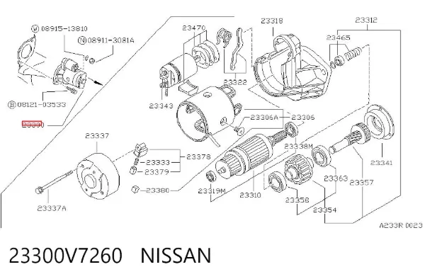 Rozrusznik 23300V7260 Nissan/Infiniti