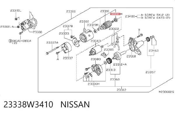 Łożysko alternatora 23338W3410 Nissan/Infiniti