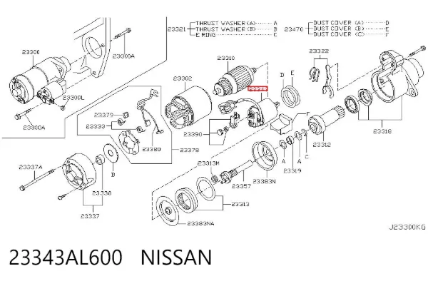 Elektromagnes rozrusznika 23343AL600 Nissan/Infiniti