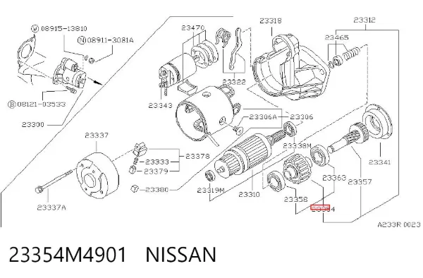 Bendiks rozrusznika 23354M4901 Nissan/Infiniti
