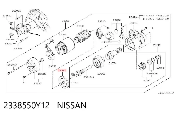 Zestaw naprawczy rozrusznika 2338550Y12 Nissan/Infiniti
