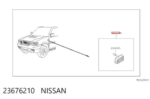 Powtarzacz kierunkowskazu na błotniku 23676210 Nissan/Infiniti
