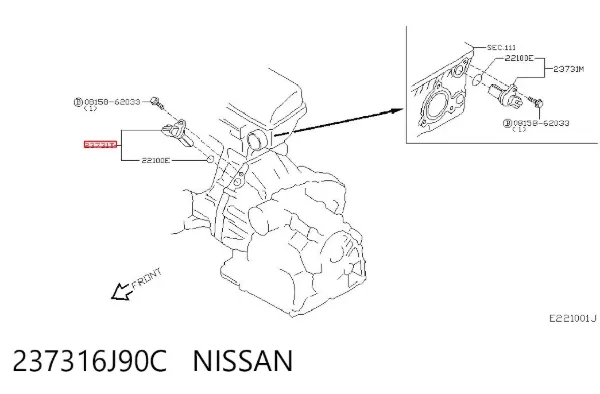 Czujnik położenia wału korbowego 237316J90C Nissan/Infiniti