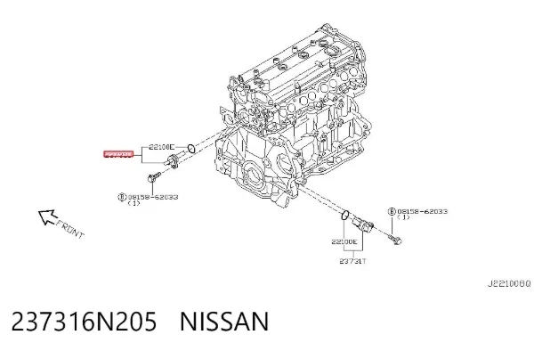 Czujnik położenia wału korbowego 237316N205 Nissan/Infiniti