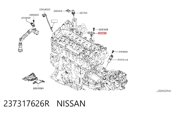 Czujnik położenia wałka rozrządu 237317626R Nissan/Infiniti