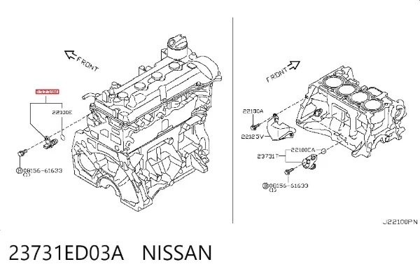 Czujnik położenia wałka rozrządu 23731ED03A Nissan/Infiniti