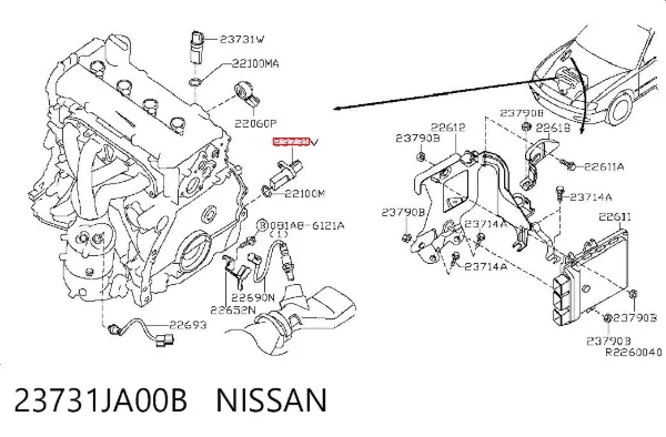 Czujnik położenia wału korbowego 23731JA00B Nissan/Infiniti