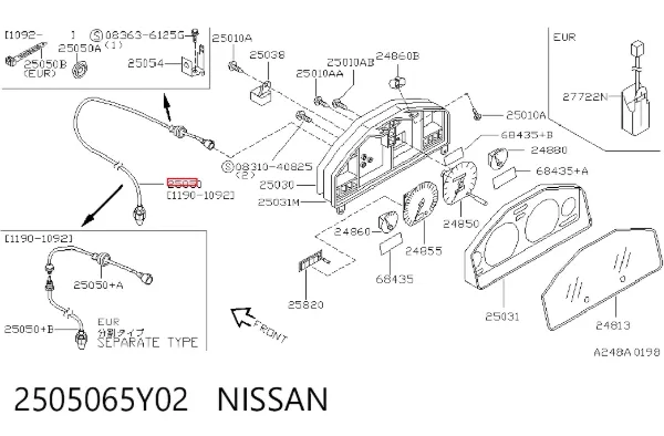 Linka prędkościomierza Nissan Sunny III