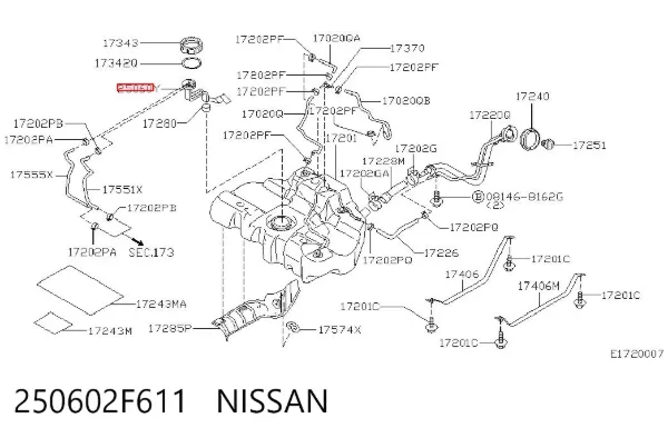 Czujnik poziomu paliwa w zbiorniku Nissan Primera P11