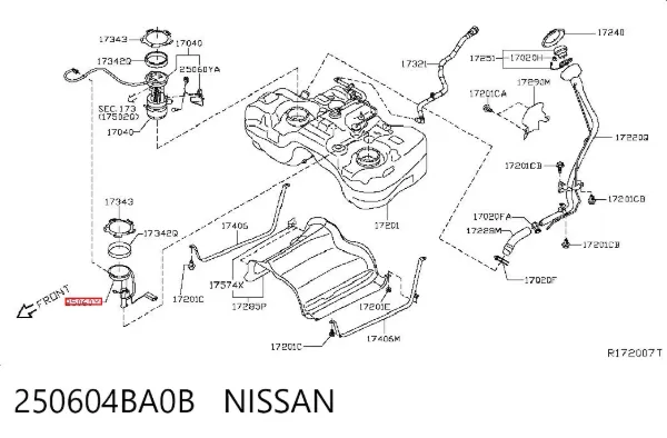 Czujnik poziomu paliwa w zbiorniku Nissan Rogue T32U
