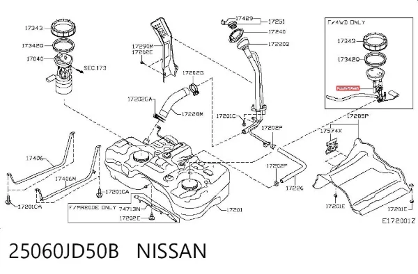 Czujnik poziomu paliwa w zbiorniku Nissan Qashqai +2 I