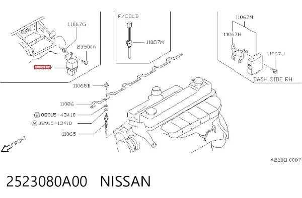 Przekaźnik świec żarowych 2523080A00 Nissan/Infiniti