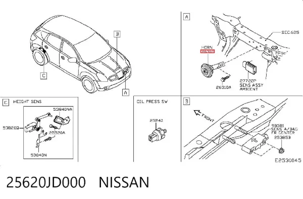 Sygnał dźwiękowy (klakson) Nissan Qashqai I