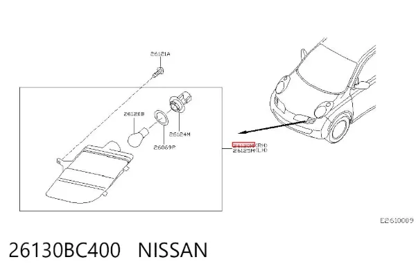 Kierunkowskaz prawy 26130BC400 Nissan/Infiniti