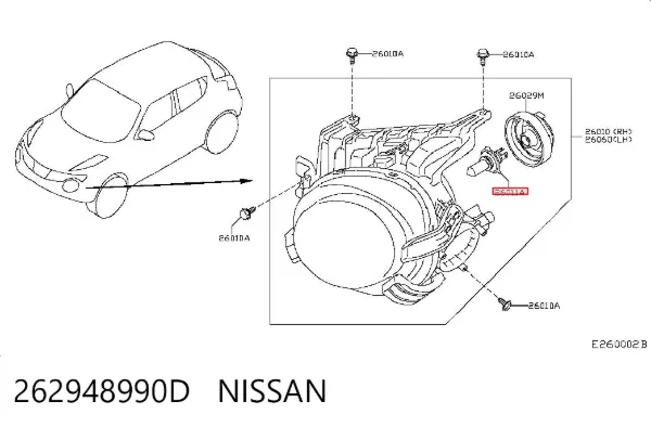 Żarówka halogenowa 262948990D Nissan/Infiniti